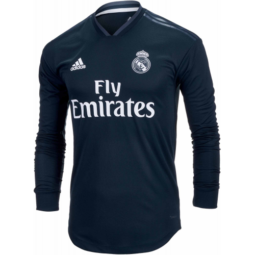 Real Madrid 18/19 Long Sleeve Away Soccer Jersey Shirt
